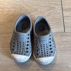 Native Gray Perforated Sneakers Casual Rubber